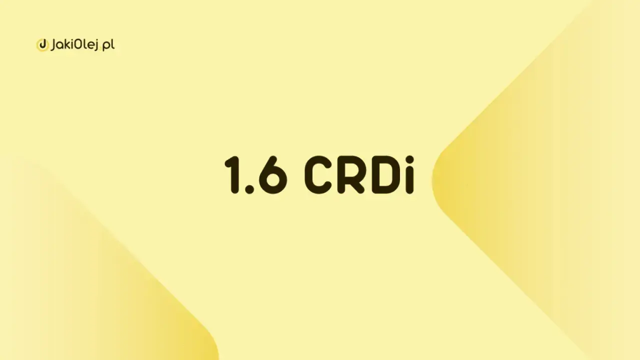 Logo JakiOleJ.pl i napis "1.6 CRDi" na żółtym tle.
